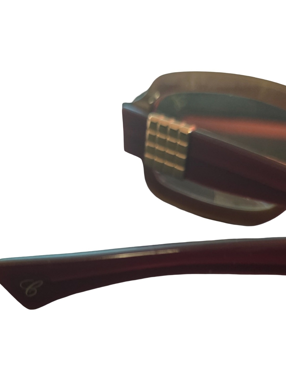 Chopard Burgundy/Caramel Gold Square Sunglasses - Picture 6 of 10